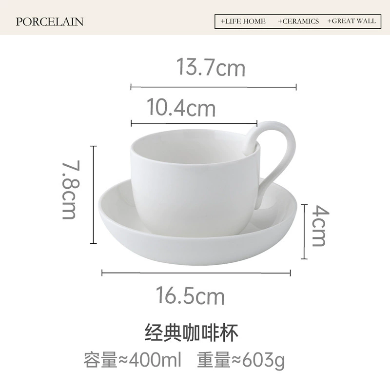 Porcelain Espresso Cup and Saucer Set tableware view 6