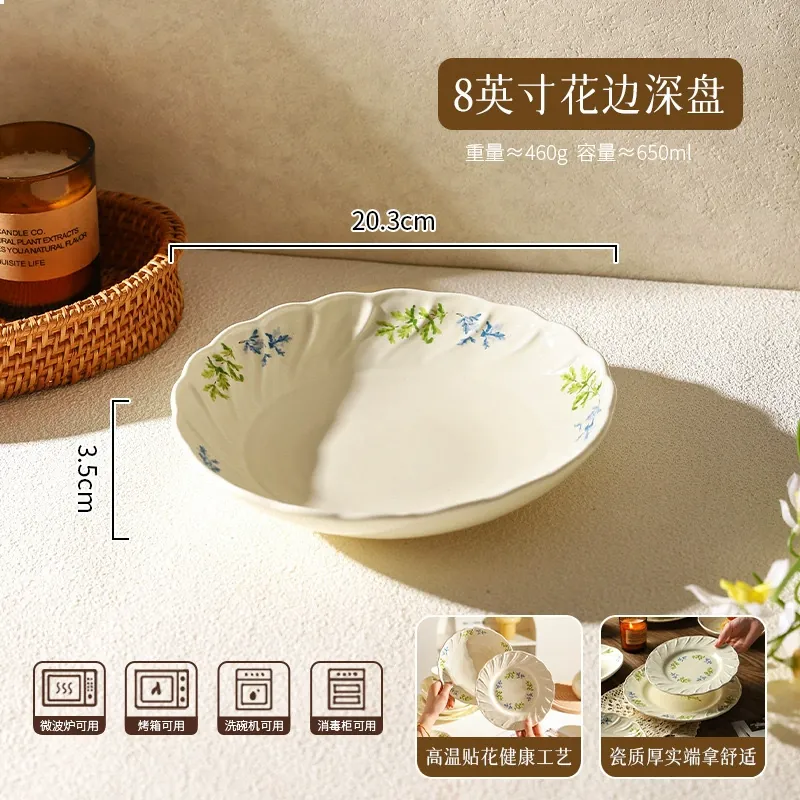Porcelain Dinner Plate with Floral Design tableware view 9