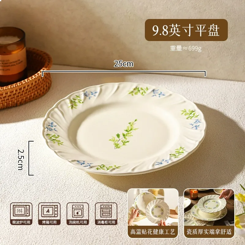 Porcelain Dinner Plate with Floral Design tableware view 10