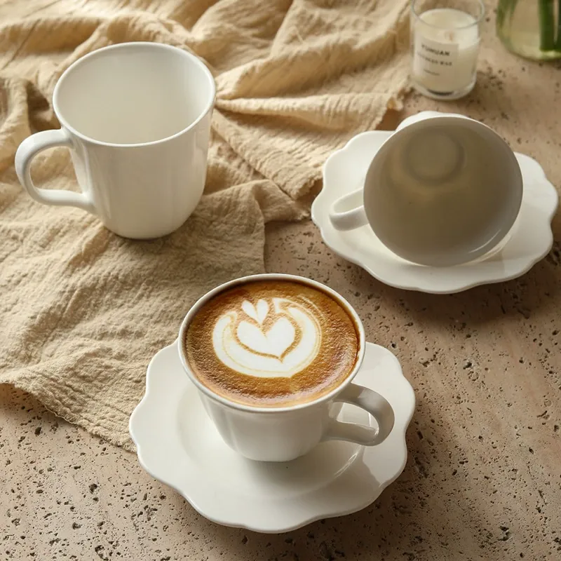Porcelain Coffee Cup and Saucer Set tableware view 2