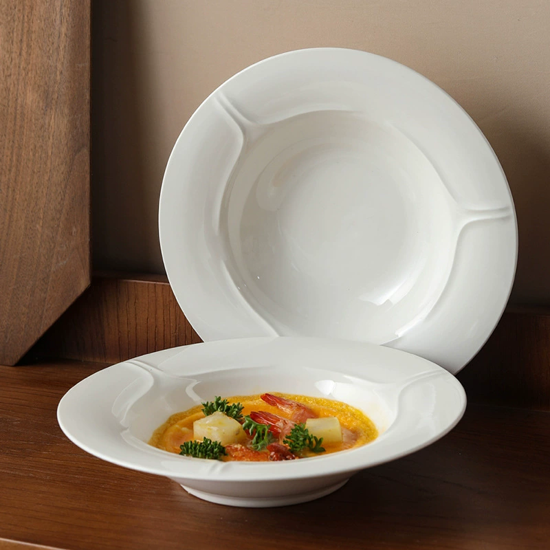 Embossed Porcelain Soup Plate