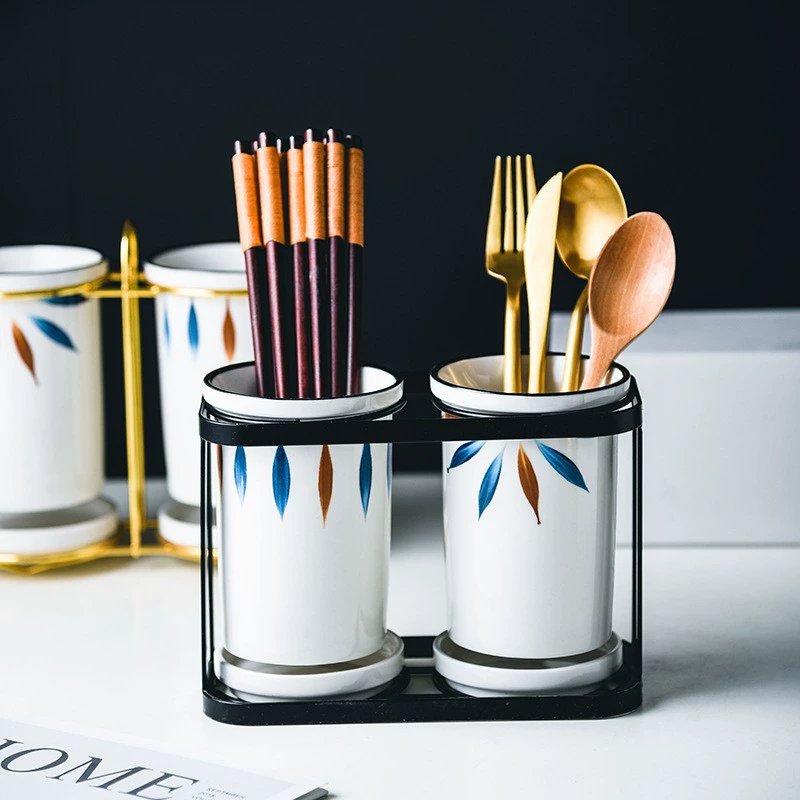 حامل عيدان طعام سيراميك مع تصريف tableware view 4