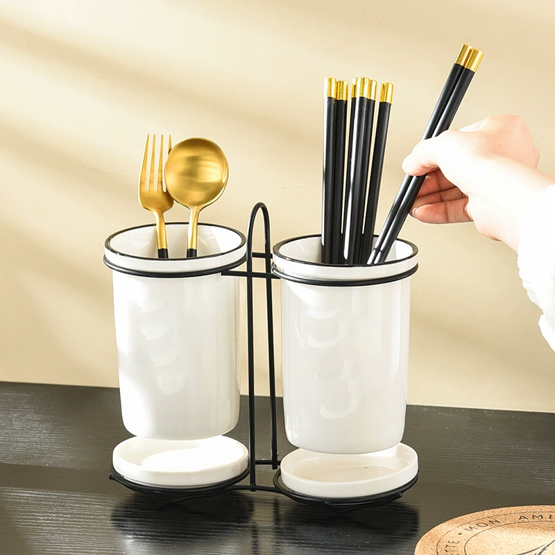 حامل عيدان طعام سيراميك مع تصريف tableware view 6
