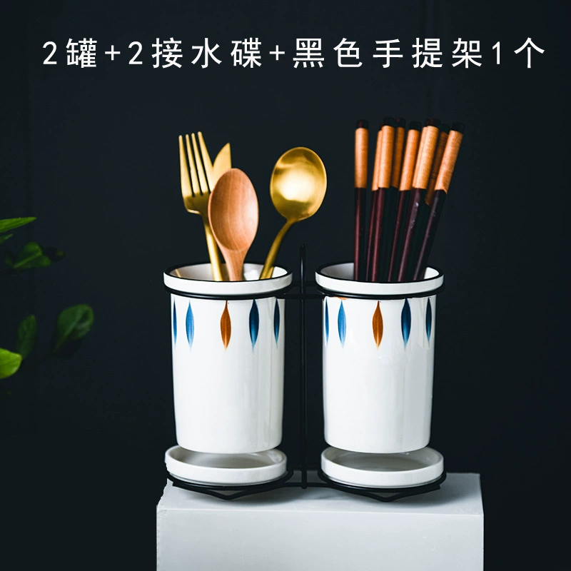 حامل عيدان طعام سيراميك مع تصريف tableware view 7