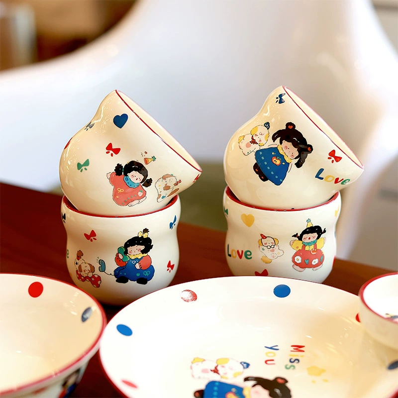 طقم وعاء وطبق بورسلين بتصميم كلب tableware view 2