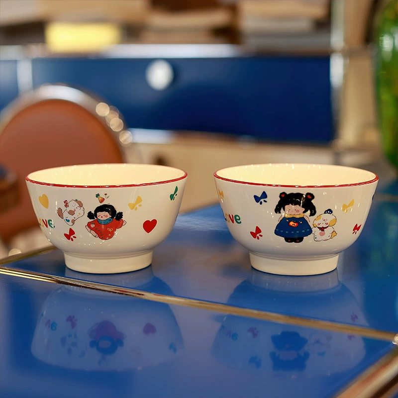 طقم وعاء وطبق بورسلين بتصميم كلب tableware view 4