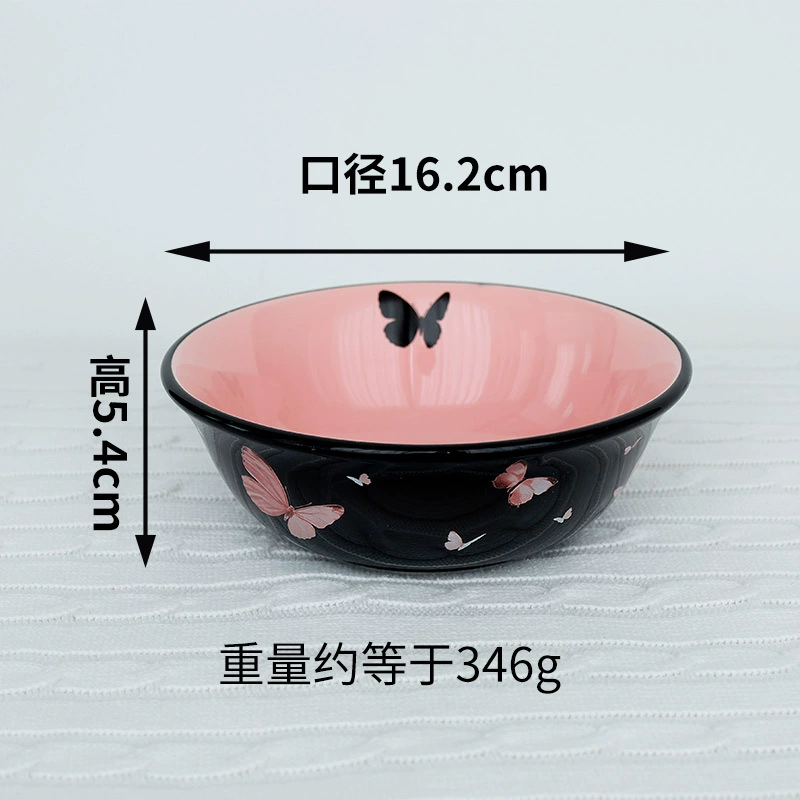 طقم وعاء وطبق بورسلين بتصميم فراشة tableware view 9