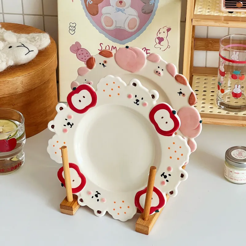 Hand-Painted Cute Ceramic Plate