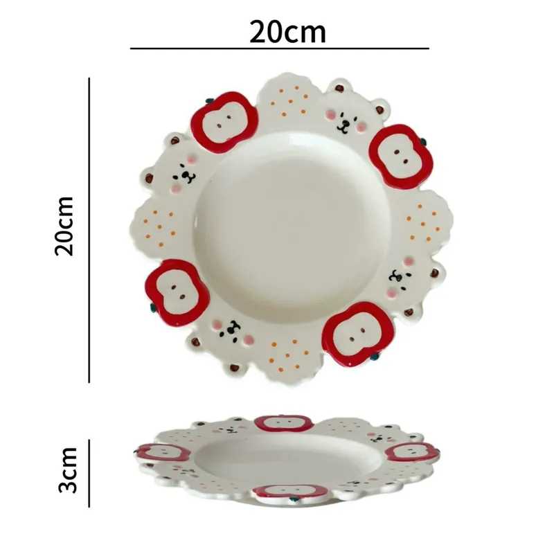 Hand-Painted Cute Ceramic Plate tableware view 5