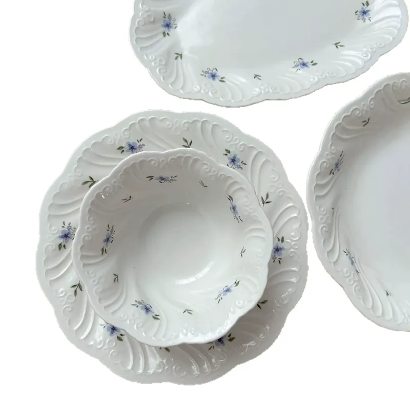 طبق بورسلين فرنسي عتيق بزخرفة زهرية tableware view 5