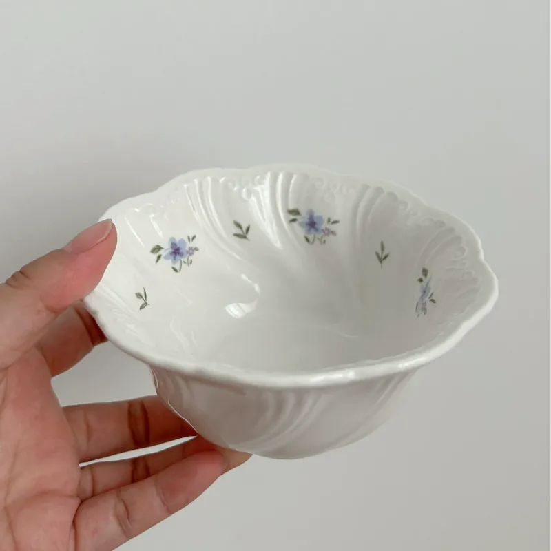 طبق بورسلين فرنسي عتيق بزخرفة زهرية tableware view 6