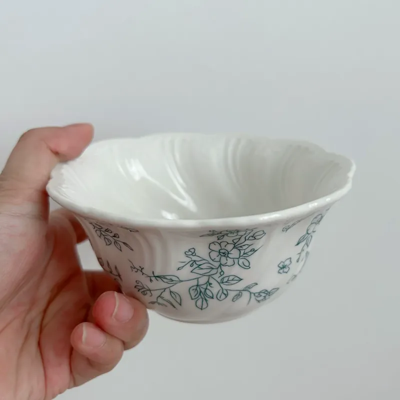 프렌치 빈티지 블루 플로럴 도자기 식기 tableware view 6