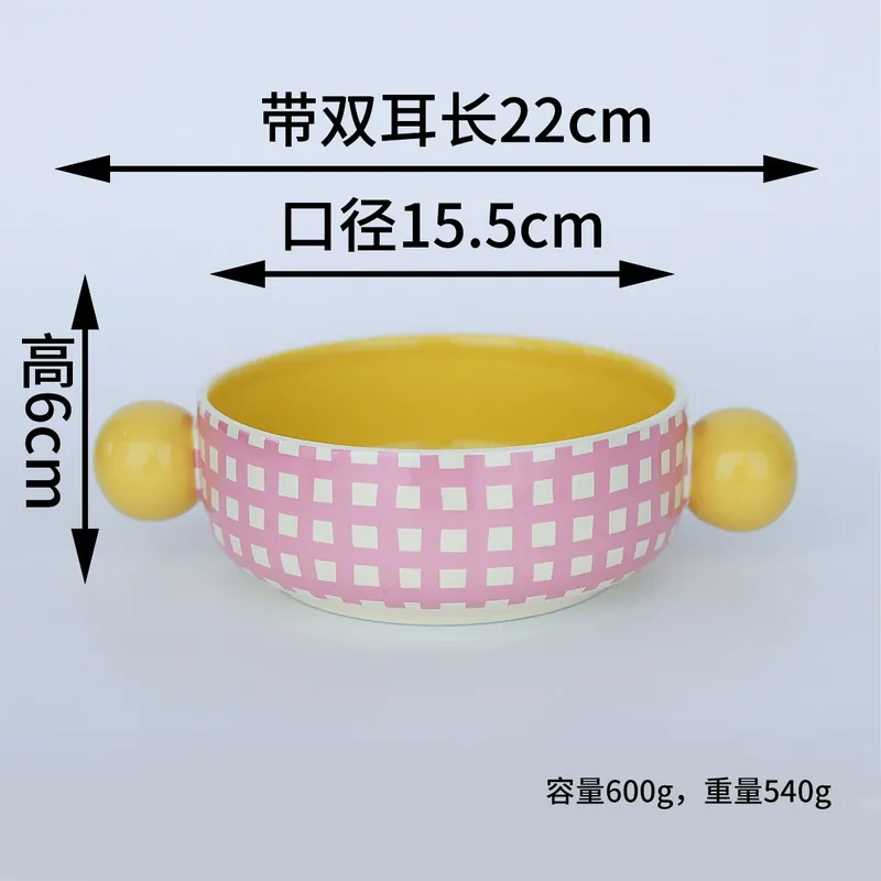 손잡이 있는 물방울 자기 밥그릇 tableware view 7