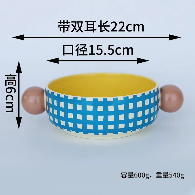 손잡이 있는 물방울 자기 밥그릇 tableware view 8