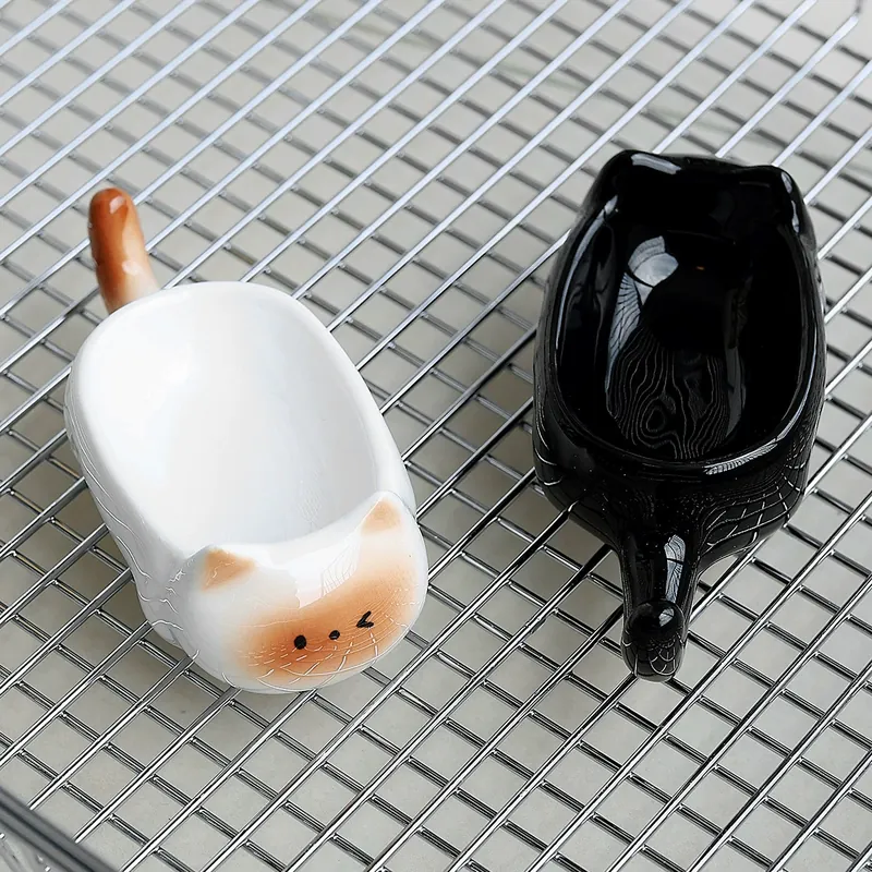 Cat Ceramic Salad Plate and Dip Dish Set tableware view 2