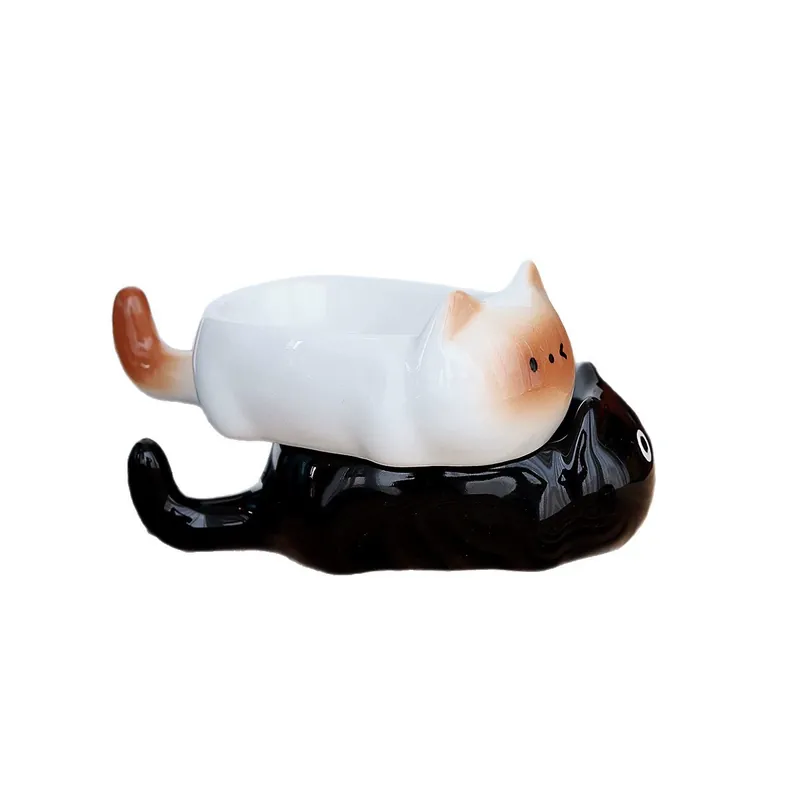Cat Ceramic Salad Plate and Dip Dish Set tableware view 5