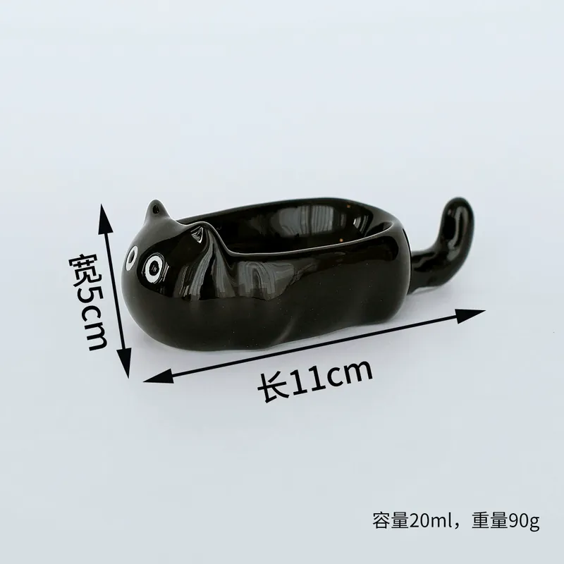 Cat Ceramic Salad Plate and Dip Dish Set tableware view 7