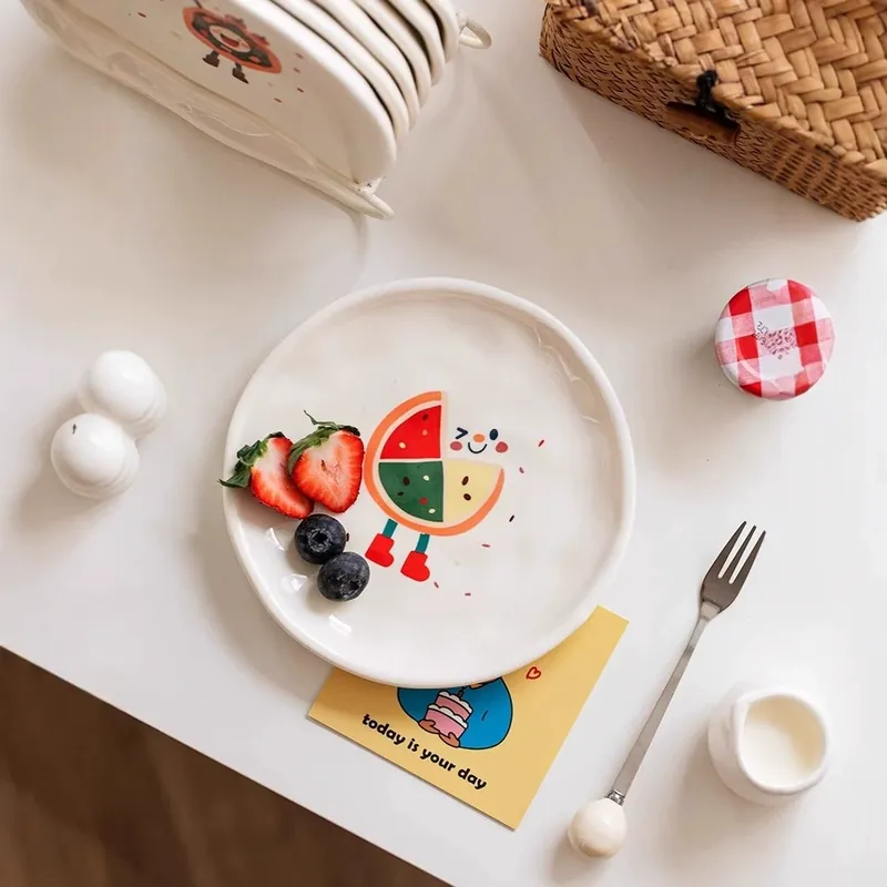 Assiette en céramique style crème en bone china tableware view 2