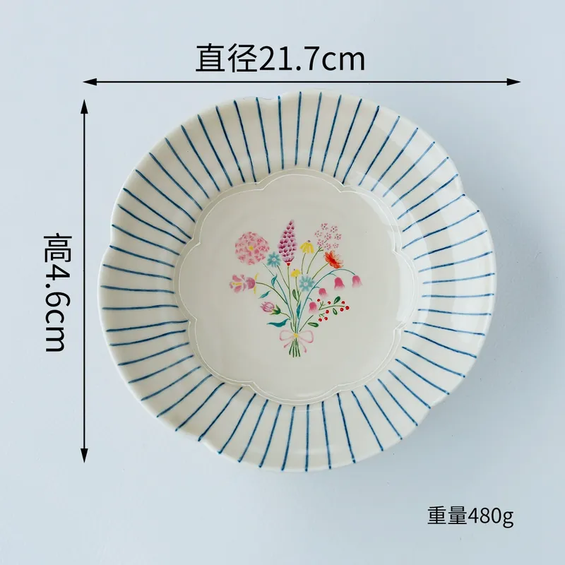Japanese Style Ceramic Plate and Bowl Set tableware view 11