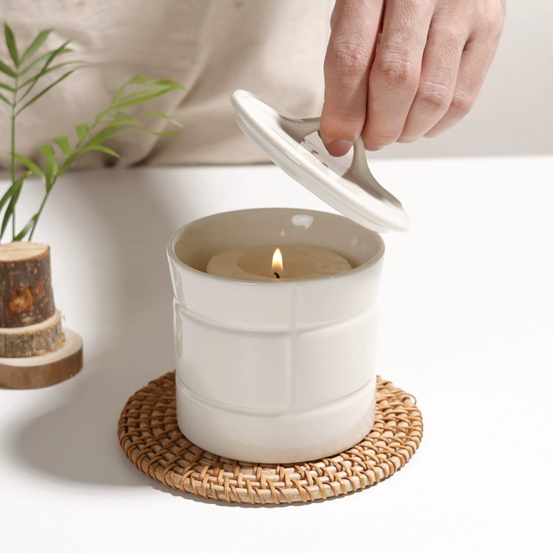 Ceramic Candle Jar with Lid