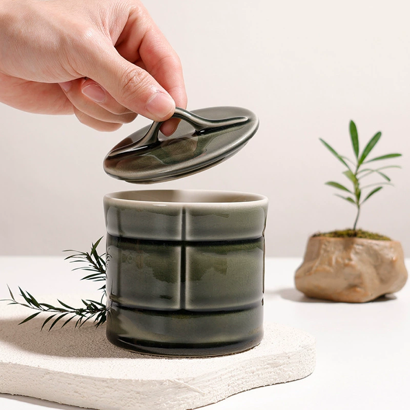 Ceramic Candle Jar with Lid tableware view 3