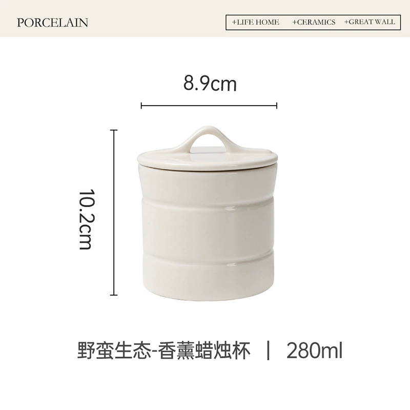 Ceramic Candle Jar with Lid tableware view 6