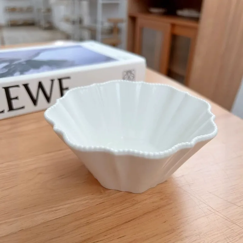 Tigela de sobremesa de cerâmica pérola irregular tableware view 3