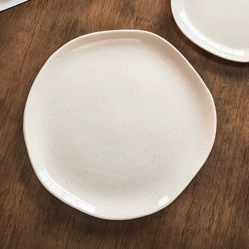 Irregular Ceramic Salad Plate tableware view 3