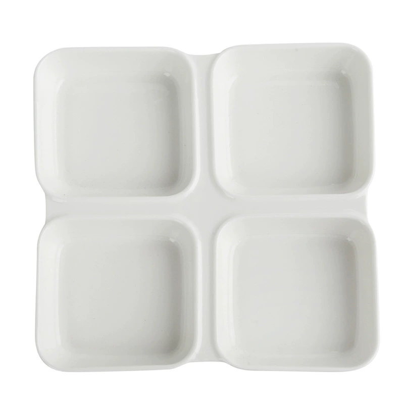 Porcelain Four-Compartment Snack Plate tableware view 5