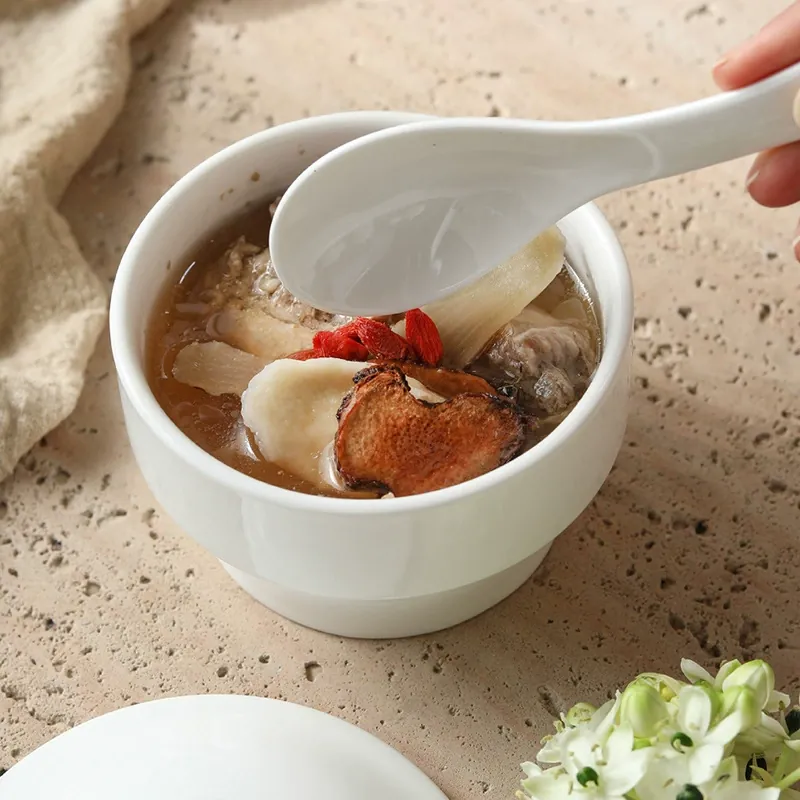 Porcelain Covered Soup Bowl tableware view 4