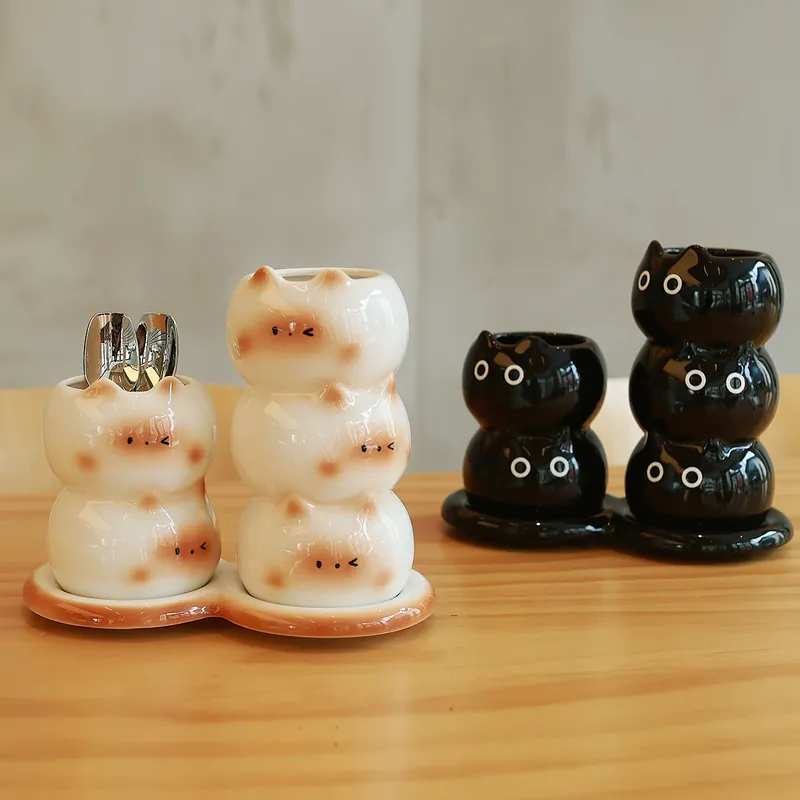 Cat Ceramic Chopstick Holder tableware view 2