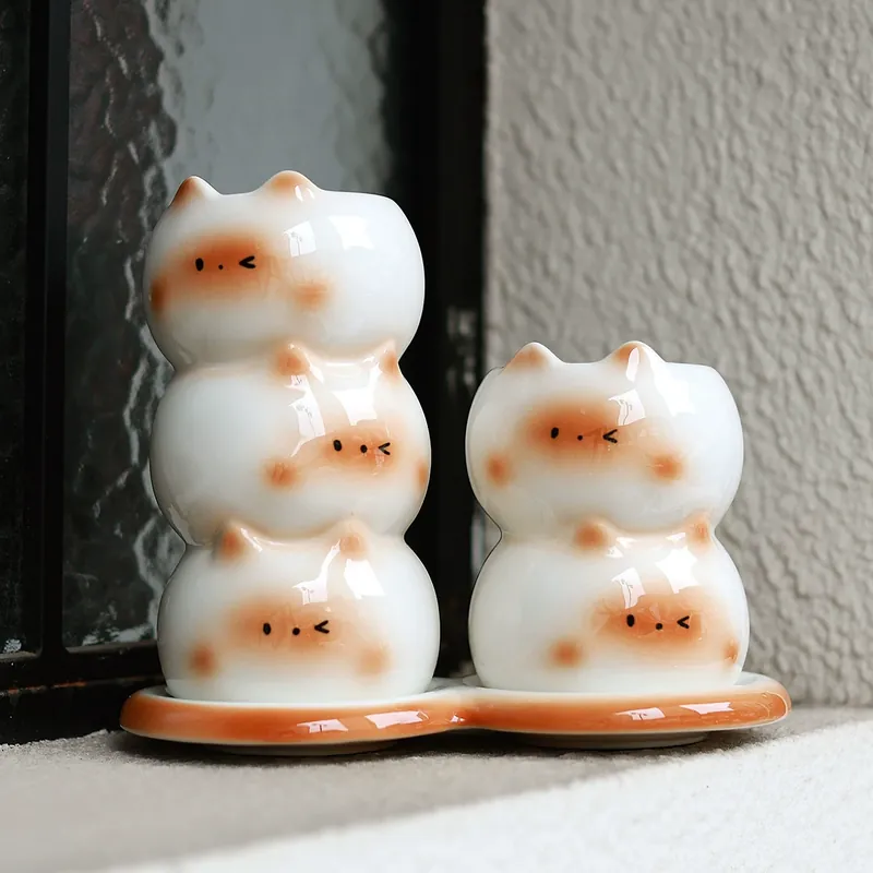 Cat Ceramic Chopstick Holder tableware view 5