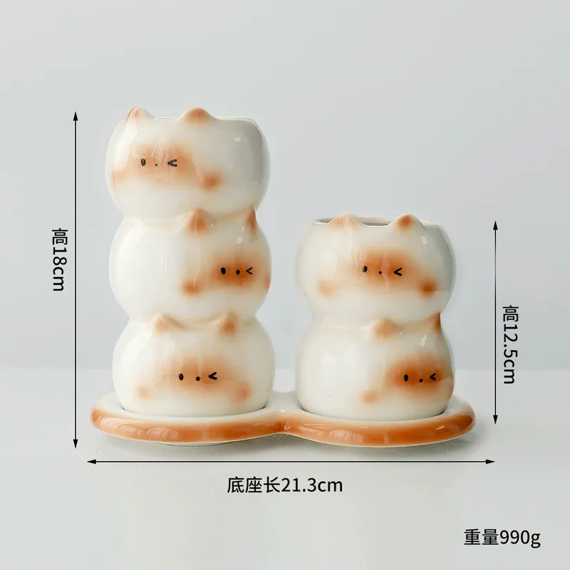 Cat Ceramic Chopstick Holder tableware view 6