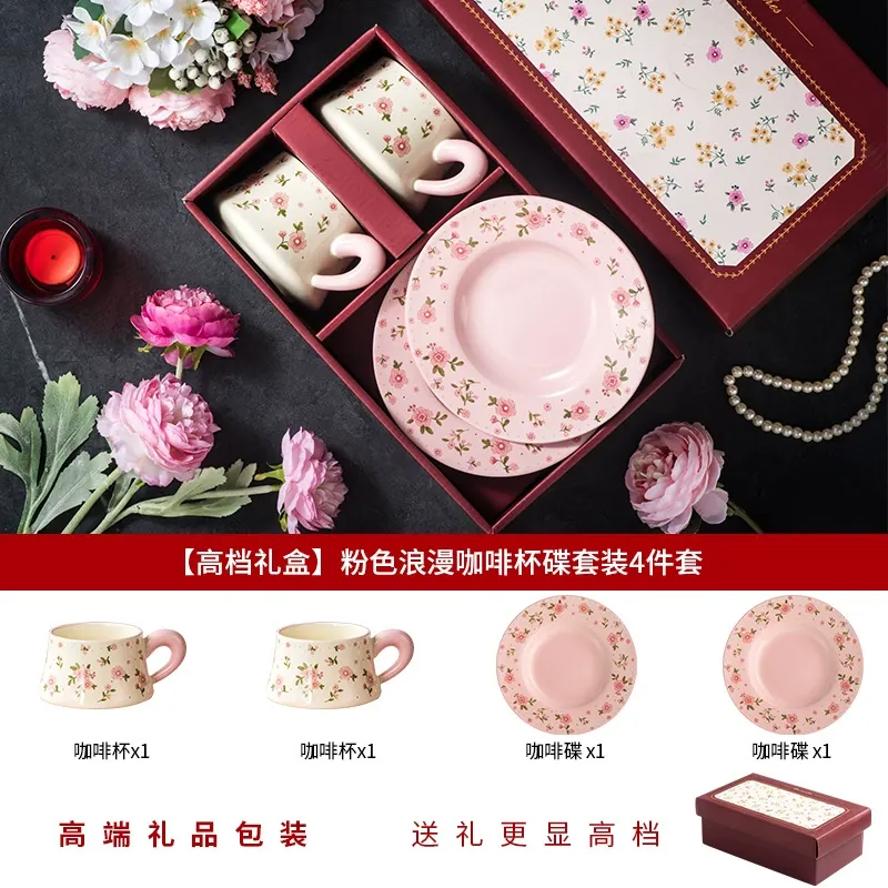 Conjunto de presente de xícara e pires de cerâmica tableware view 6