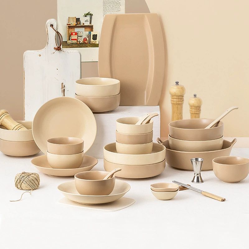 Porcelain Dinnerware Set in Maillard Color