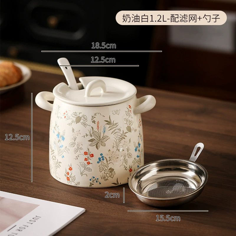 빈티지 플라워 도자기 라드 단지 tableware view 7