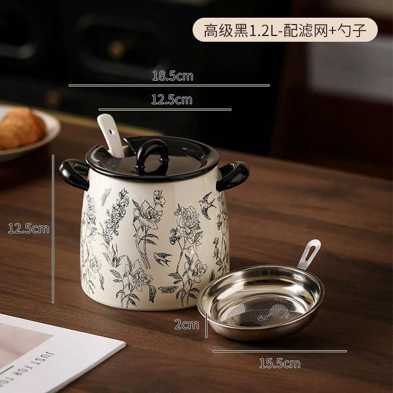 빈티지 플라워 도자기 라드 단지 tableware view 8