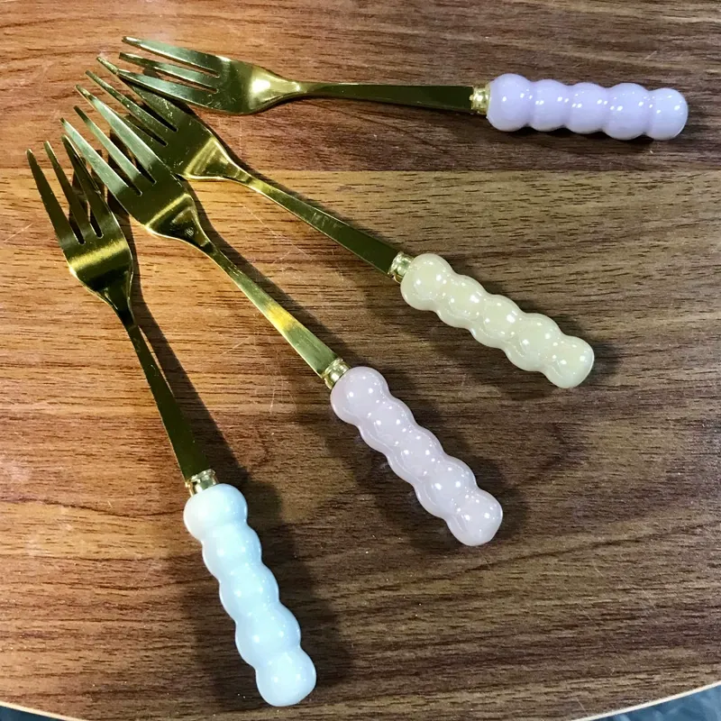 Frasco de almacenamiento de cerámica con tenedores de fruta tableware view 4