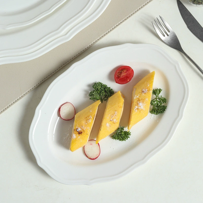 Assiette à poisson en porcelaine gaufrée tableware view 3