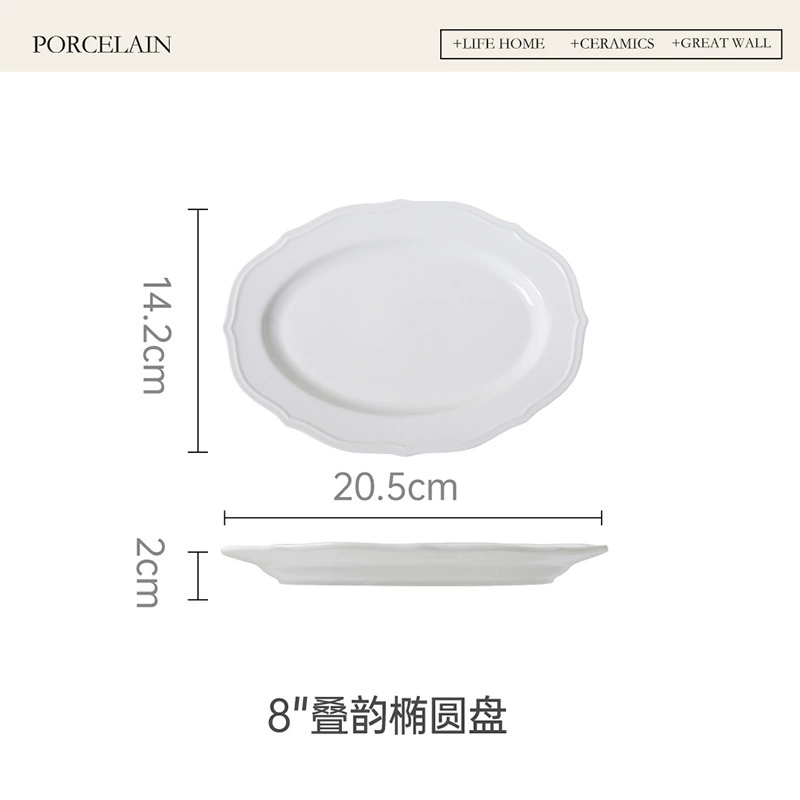 Assiette à poisson en porcelaine gaufrée tableware view 6