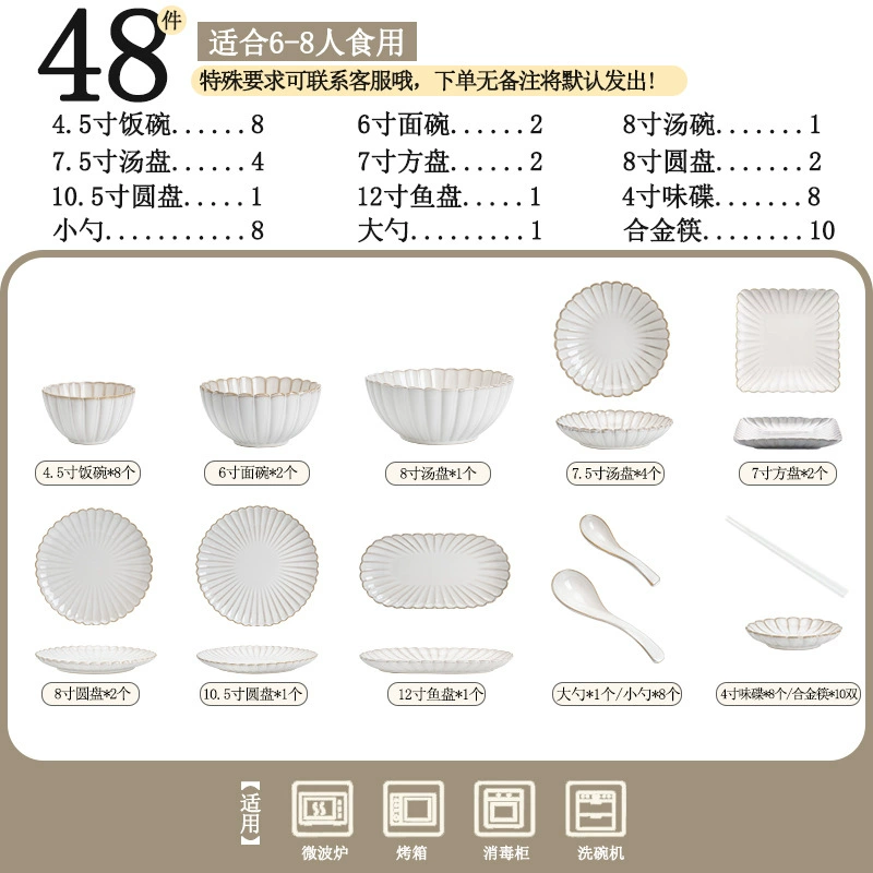 국화 디자인 도자기 식기 세트 tableware view 10