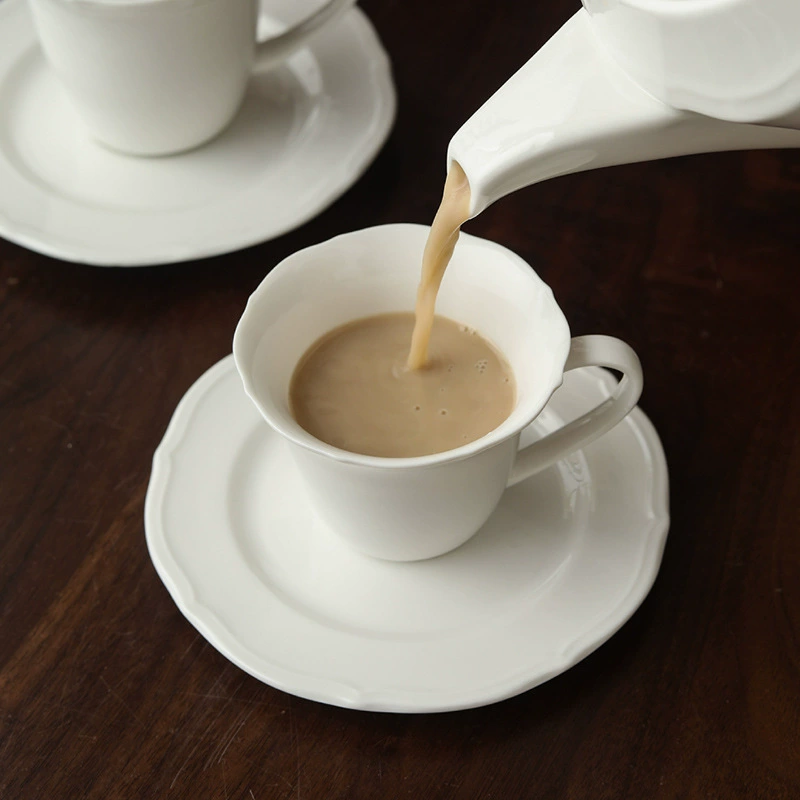 Porcelain Coffee Cup and Saucer Set tableware view 2