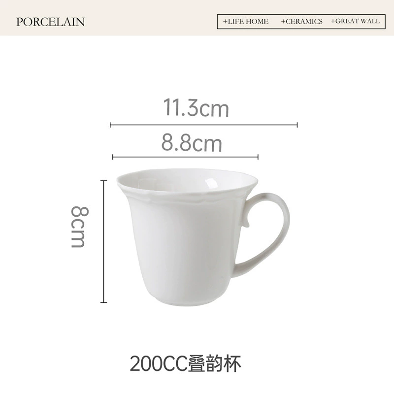 Porcelain Coffee Cup and Saucer Set tableware view 9