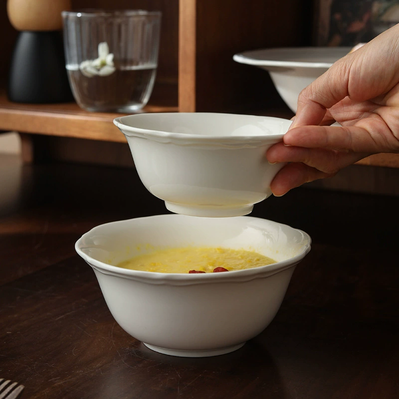 엠보싱 도자기 밥그릇 tableware view 3