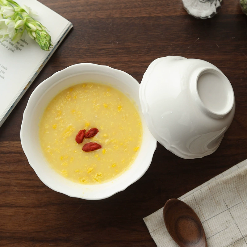 엠보싱 도자기 밥그릇 tableware view 4