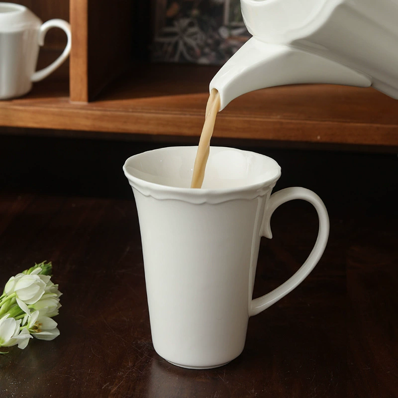 Embossed Porcelain Coffee Mug