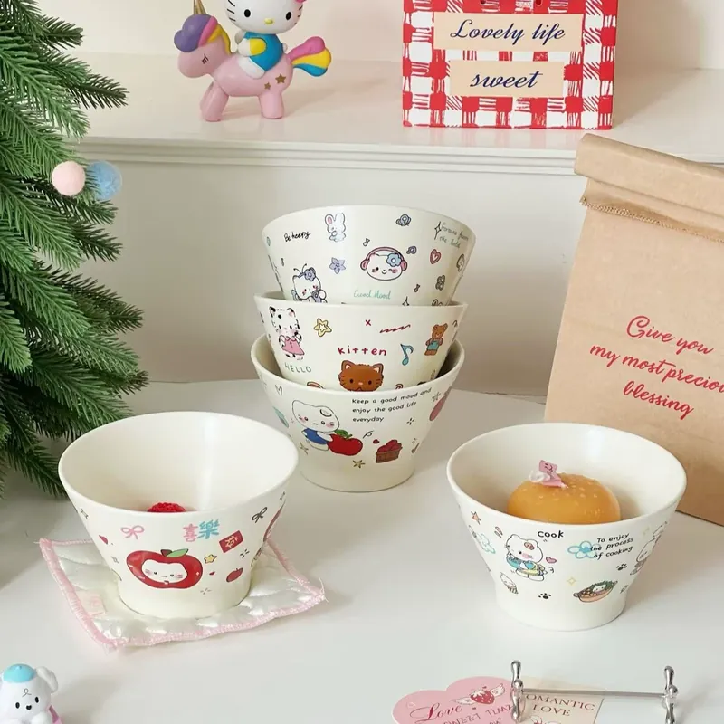 Cartoon Ceramic Rice Bowl tableware view 2