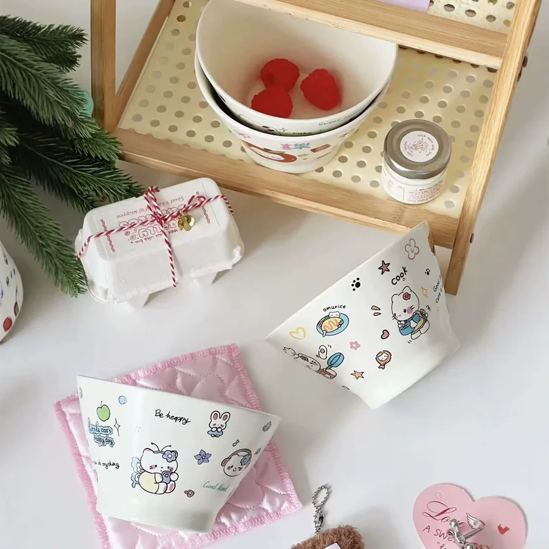Cartoon Ceramic Rice Bowl tableware view 3