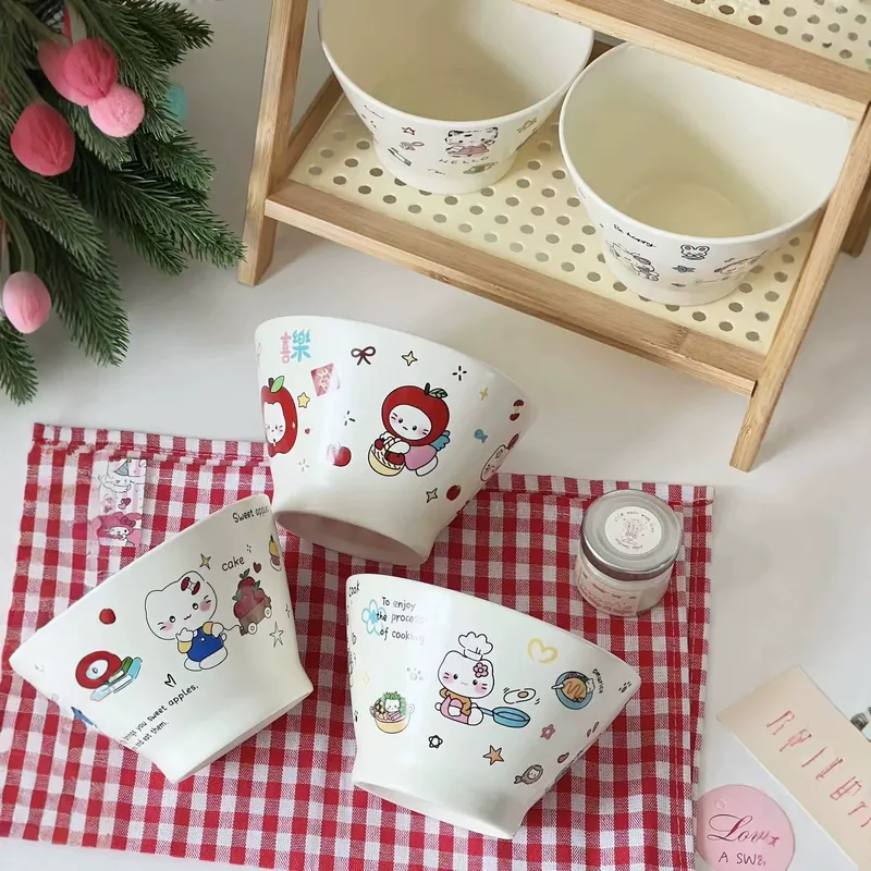 Cartoon Ceramic Rice Bowl tableware view 4