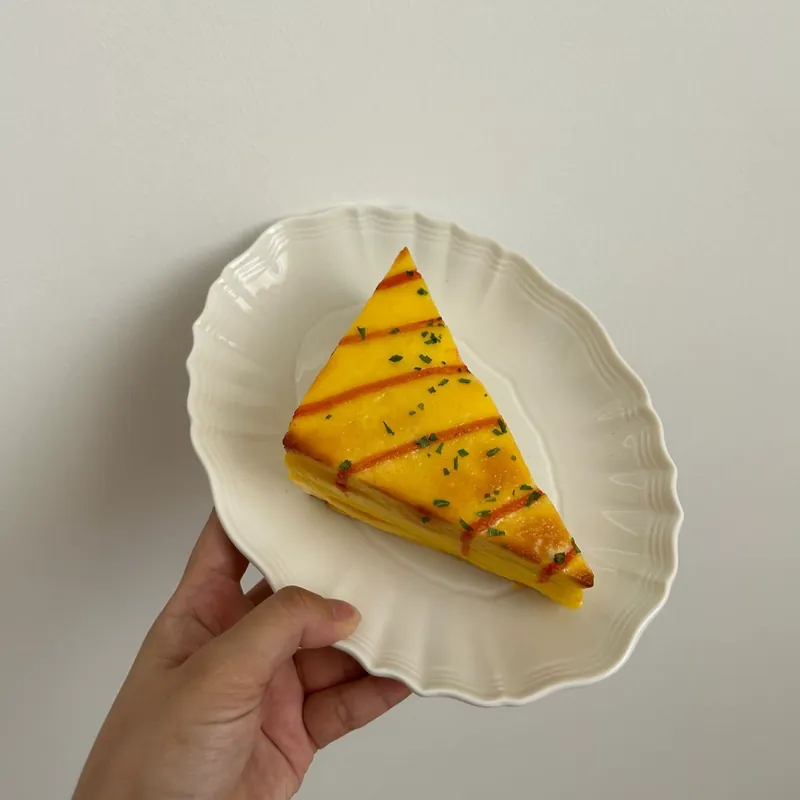 물결 가장자리 도자기 서빙 플레이트 tableware view 3